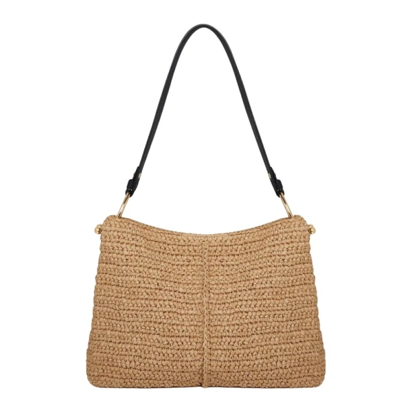 Lana Hobo in Raffia and Black