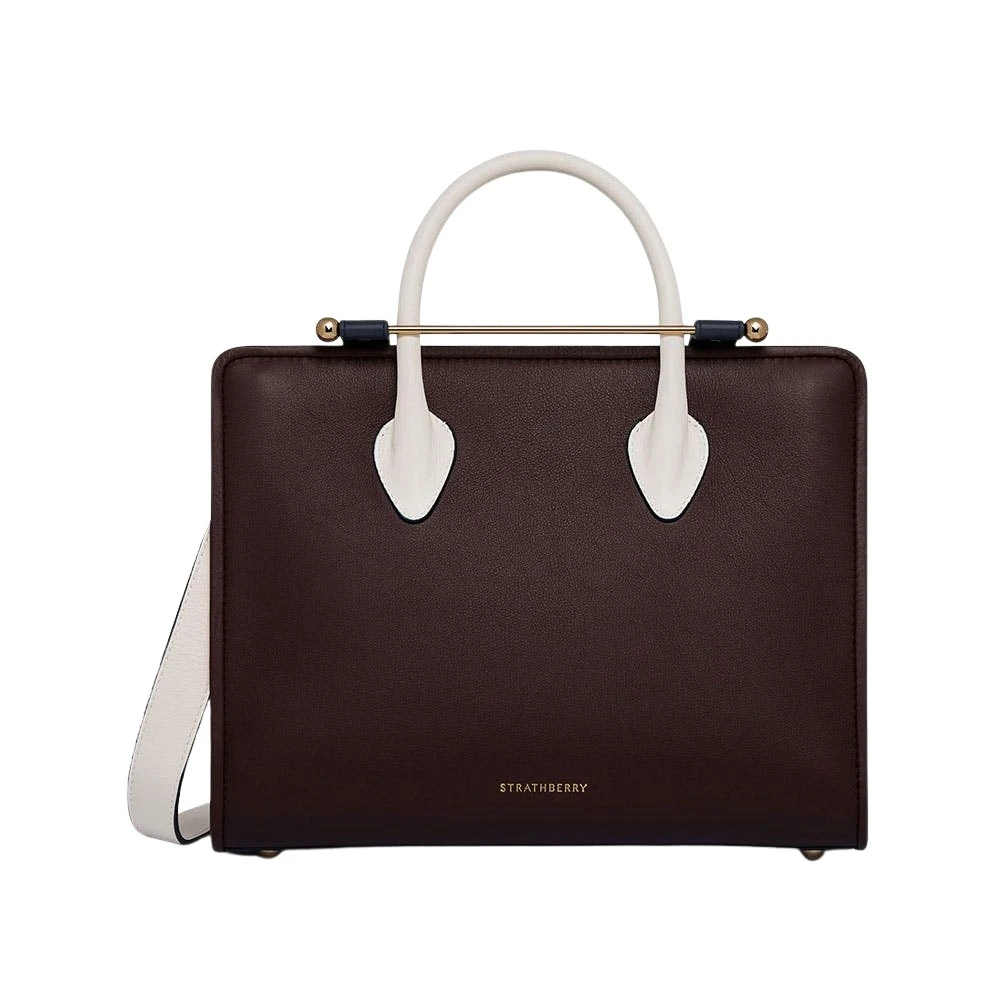 Multicolour-Midi-Tote-in-Burgundy-Navy-and-Vanilla59368_nobg Strathberry Midi Tote bag