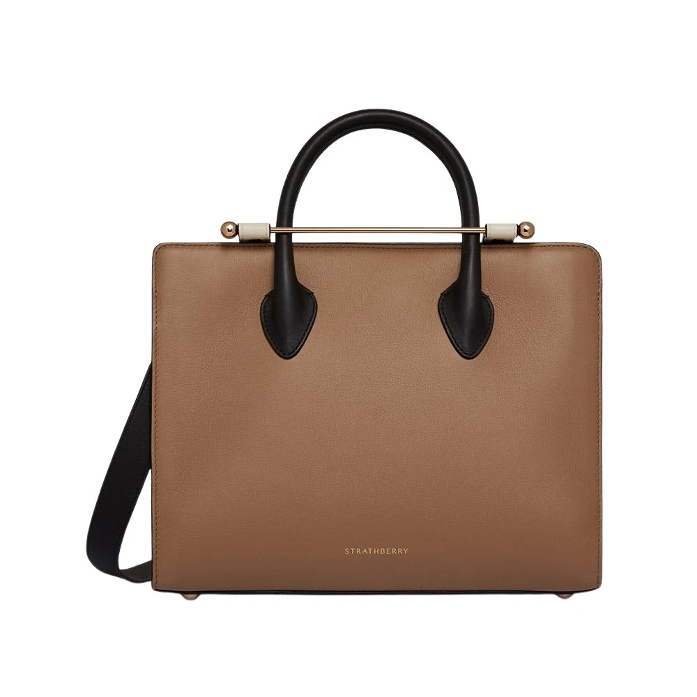 Multicolour-Midi-Tote-in-Clay-White-and-Black64252_nobg Strathberry Midi Tote bag