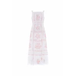 Needle & Thread Blossom Bib Ballerina Dress in Swan White/Multi - Dresses - British Luxury Evening Wear at Coveti
