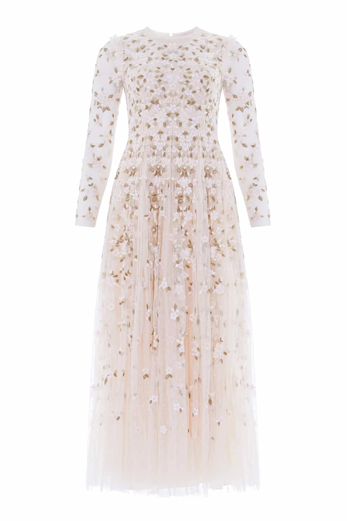 Needle & Thread Camellia Ditsy Ankle Gown in Cream/Multi - Dresses - British Luxury Evening Wear at Coveti Needle & Thread Camellia Ditsy Ankle Gown in Cream/Multi - Dresses - British Luxury Evening Wear at Coveti