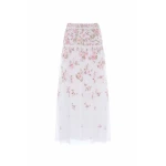 Needle & Thread Eden Rose Ankle Skirt in Swan White/Multi - Skirts - British Luxury Evening Wear at Coveti