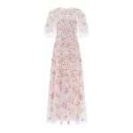 Needle & Thread Eden Rose Cape Ankle Gown in Cream/Multi - Dresses - British Luxury Evening Wear at Coveti Needle & Thread Eden Rose Cape Ankle Gown in Cream/Multi - Dresses - British Luxury Evening Wear at Coveti