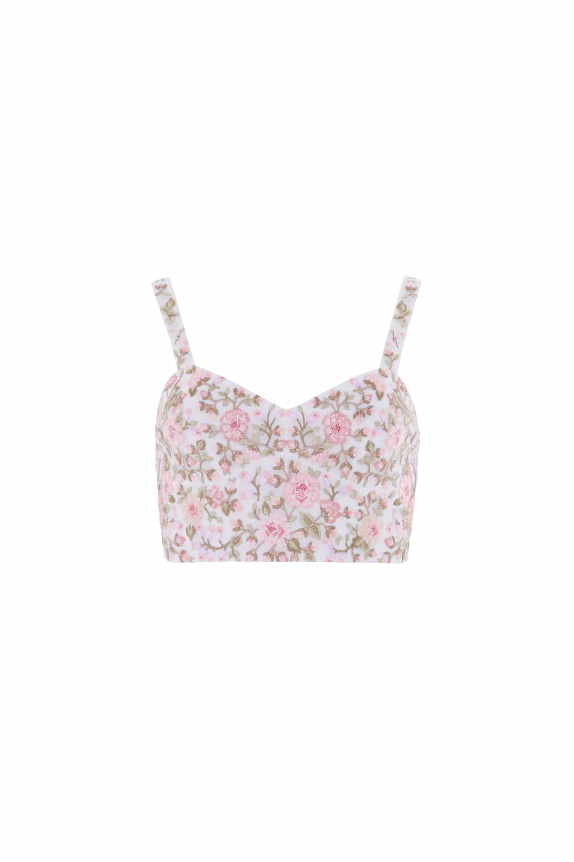 Needle and Thread Eden Rose Top in Swan White/Multi