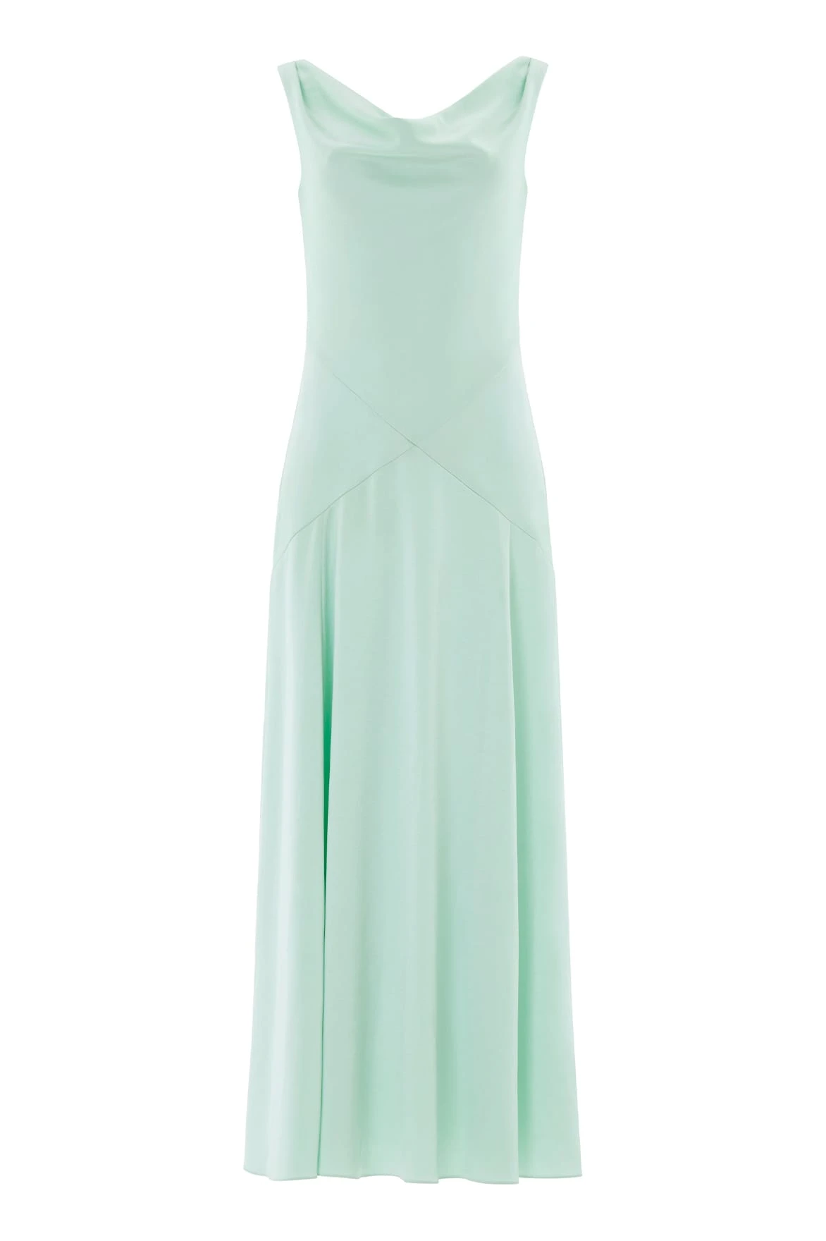 Needle & Thread Evangeline Satin Cowl Neck Gown in Sea Mist - Dresses - British Luxury Evening Wear at Coveti