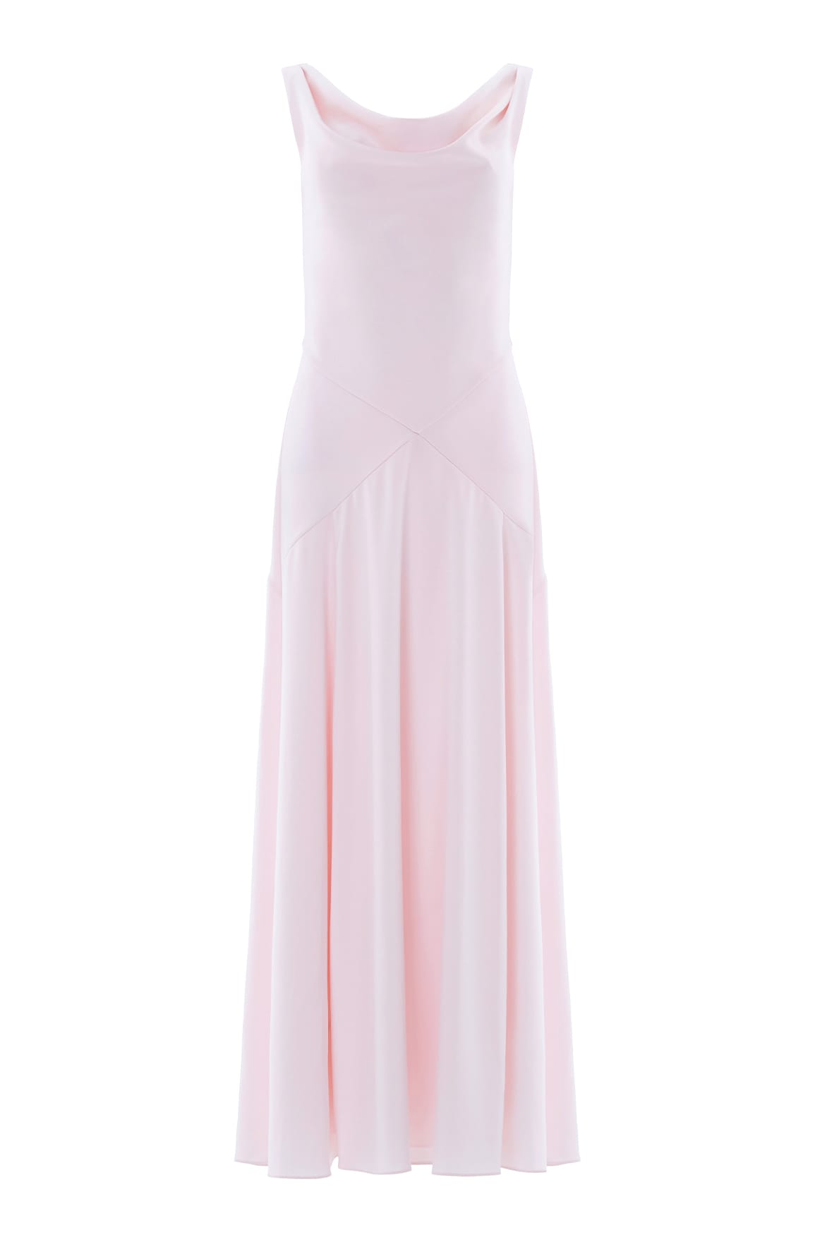 Needle & Thread Evangeline Satin Cowl Neck Gown in Shell - Dresses - British Luxury Evening Wear at Coveti