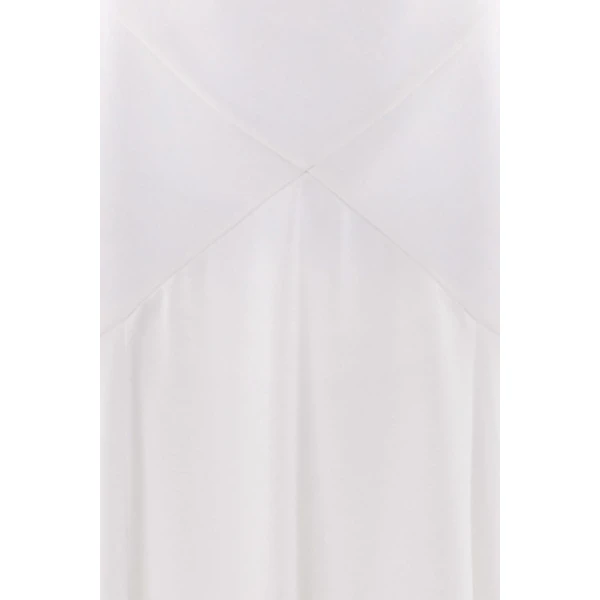 Needle & Thread Evangeline Satin Cowl Neck Long Sleeve Gown in Chalk - Dresses - British Luxury Evening Wear at Coveti