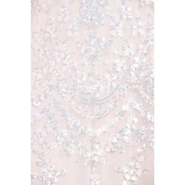 Needle & Thread Freya Cape Ankle Gown in Swan White - Dresses - British Luxury Evening Wear at Coveti