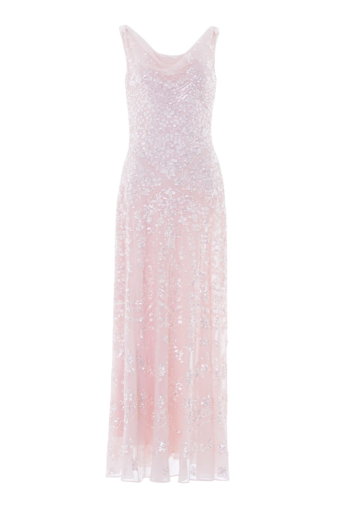 Needle & Thread Freya Georgette Gown in Shell - Dresses - British Luxury Evening Wear at Coveti