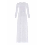 Needle & Thread Freya Long Sleeve Gown in Swan White - Dresses - British Luxury Evening Wear at Coveti