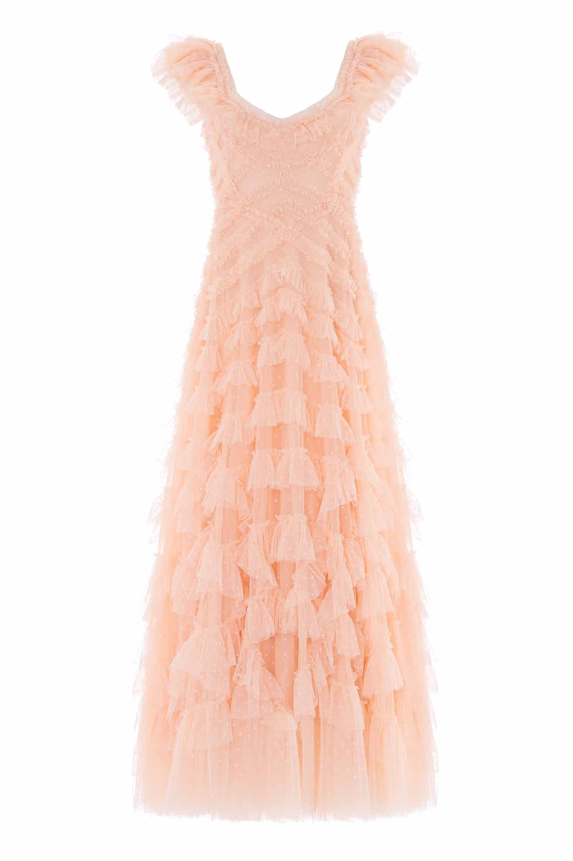 Needle & Thread Lola Backless Gown in Apricot Blush - Dresses - British Luxury Evening Wear at Coveti