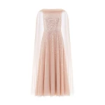 Needle & Thread Moonlight Sequin Ankle Gown in Biscuit - Dresses - British Luxury Evening Wear at Coveti