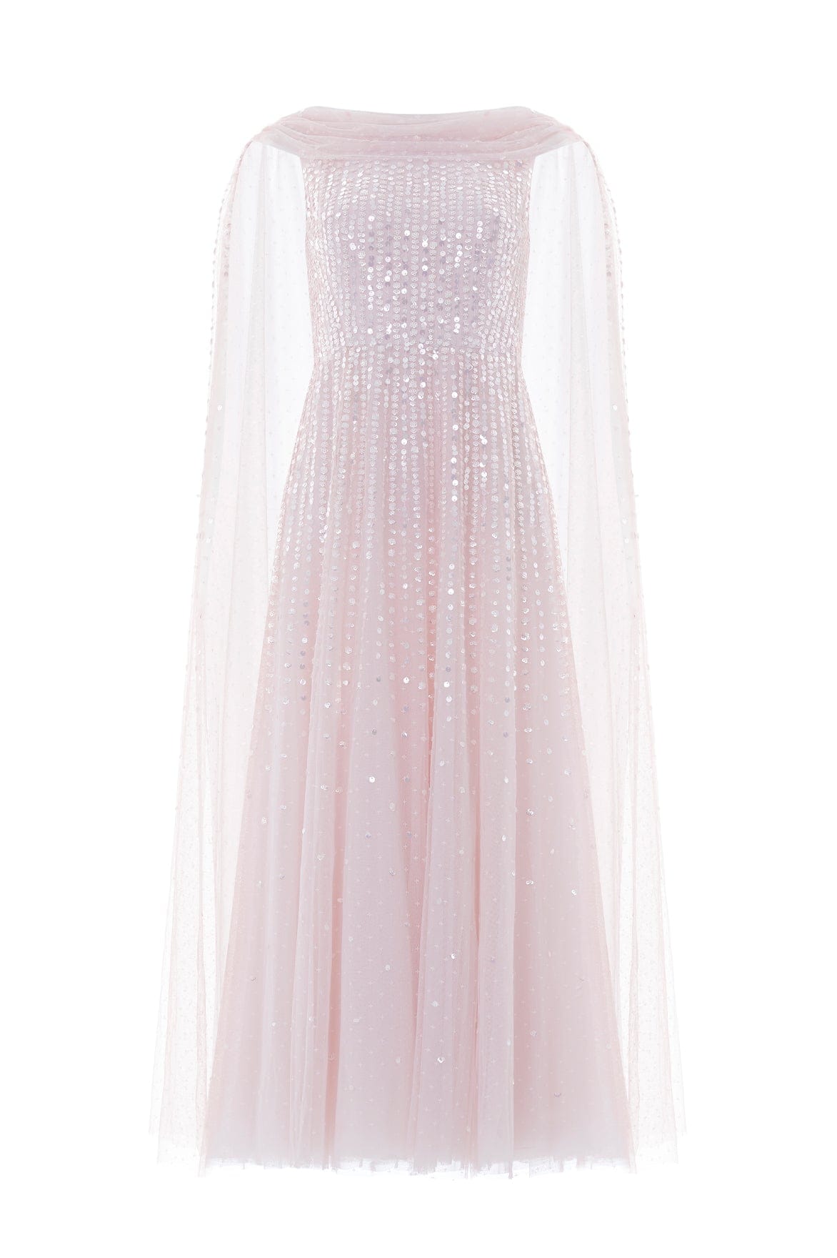 Needle & Thread Moonlight Sequin Ankle Gown in Shell - Dresses - British Luxury Evening Wear at Coveti