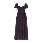 Needle & Thread Romilly Cotton Broderie Ankle Gown in Jet Black - Dresses - British Luxury Evening Wear at Coveti