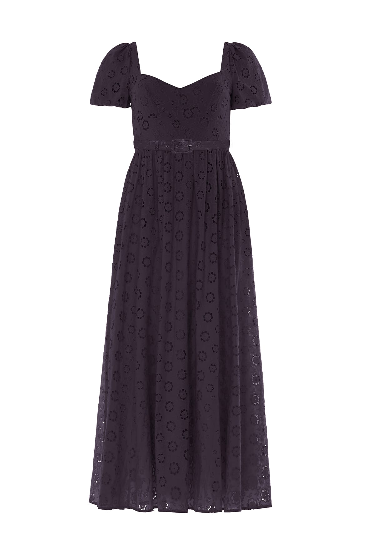 Needle & Thread Romilly Cotton Broderie Ankle Gown in Jet Black - Dresses - British Luxury Evening Wear at Coveti