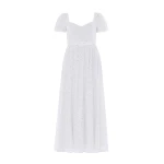 Needle & Thread Romilly Cotton Broderie Ankle Gown in Optic White - Dresses - British Luxury Evening Wear at Coveti