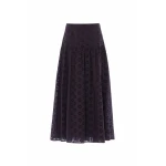 Needle & Thread Romilly Cotton Broderie Ankle Skirt in Jet Black - Skirts - British Luxury Evening Wear at Coveti
