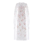 Needle & Thread Rose Bloom Cape Gown in Swan White - Dresses - British Luxury Evening Wear at Coveti