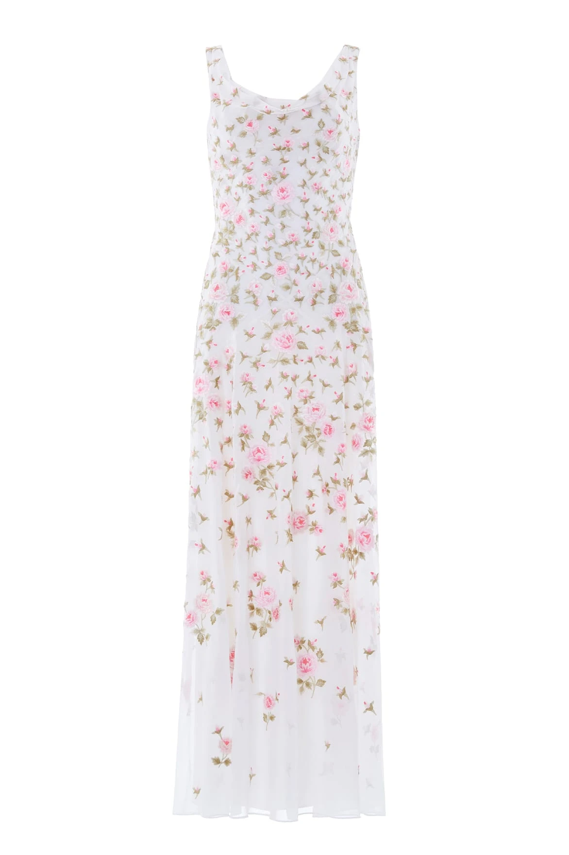 Needle & Thread Rose Bloom Georgette Gown in Swan White - Dresses - British Luxury Evening Wear at Coveti Needle & Thread Rose Bloom Georgette Gown in Swan White - Dresses - British Luxury Evening Wear at Coveti