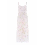 Needle & Thread Sequin Paradise Sweetheart Ankle Gown in Swan White/Multi - Dresses - British Luxury Evening Wear at Coveti