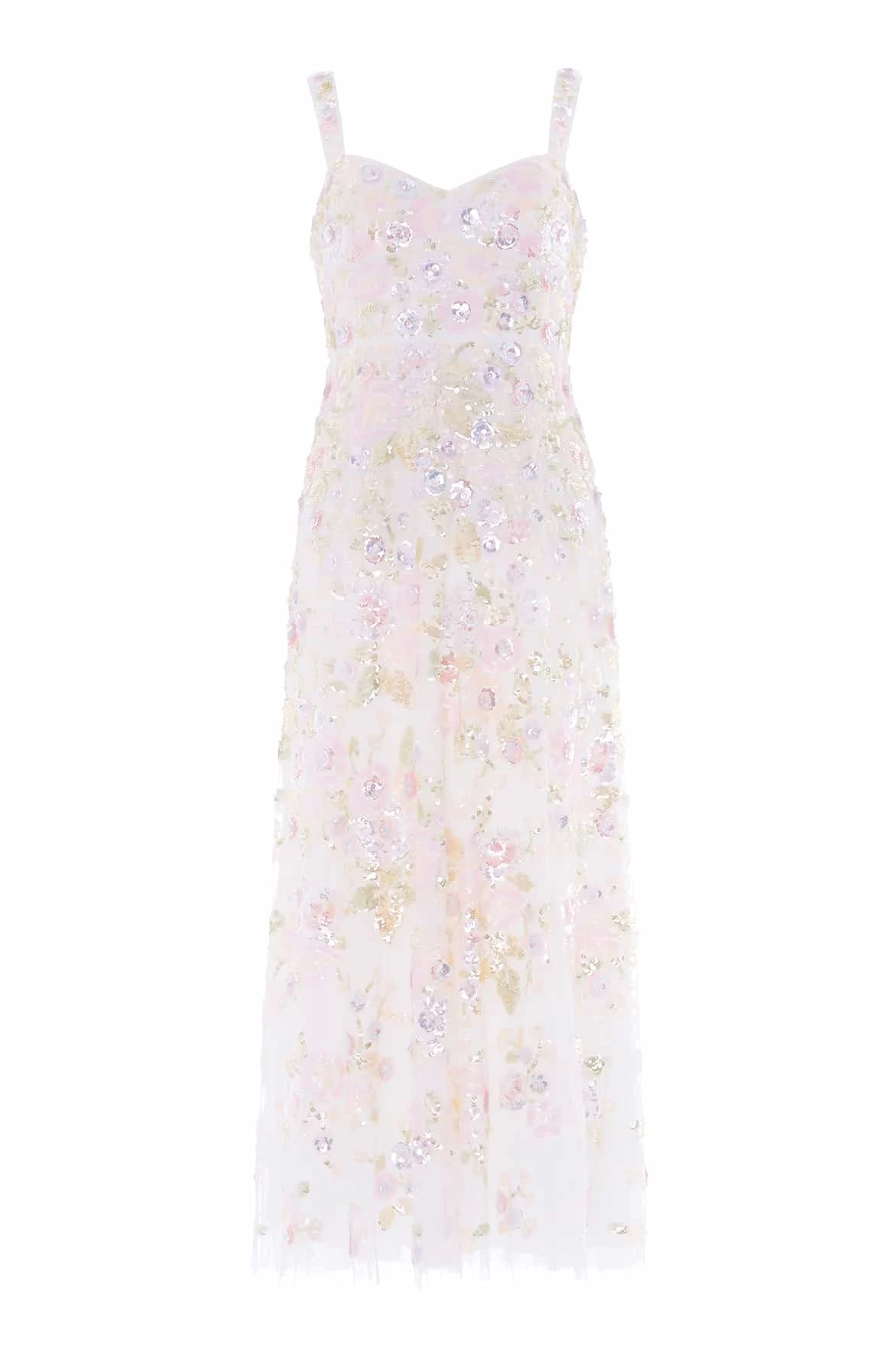 Needle & Thread Sequin Paradise Sweetheart Ankle Gown in Swan White/Multi - Dresses - British Luxury Evening Wear at Coveti Needle & Thread Sequin Paradise Sweetheart Ankle Gown in Swan White/Multi - Dresses - British Luxury Evening Wear at Coveti