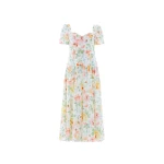Needle & Thread Sienna Rose Cotton Ballerina Dress in Optic White - Dresses - British Luxury Evening Wear at Coveti
