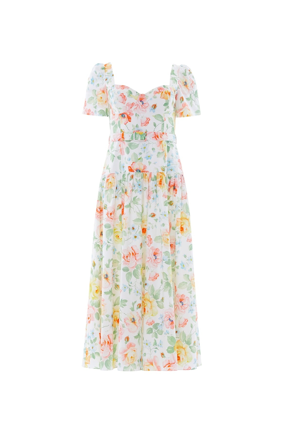 Needle & Thread Sienna Rose Cotton Ballerina Dress in Optic White - Dresses - British Luxury Evening Wear at Coveti