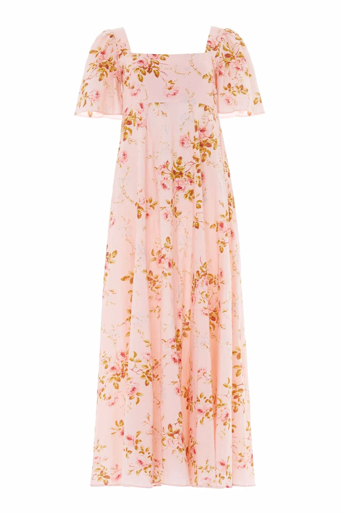 Needle & Thread Summer's Rose Linen Blend Short Sleeve Ankle Gown in Pale Pink - Dresses - British Luxury Evening Wear at Coveti Needle & Thread Summer's Rose Linen Blend Short Sleeve Ankle Gown in Pale Pink - Dresses - British Luxury Evening Wear at Coveti