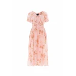 Needle & Thread Summer's Rose Shirred Short Sleeve Ballerina Dress in Pale Pink - Dresses - British Luxury Evening Wear at Coveti