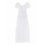 Needle & Thread Sunrise Sequin V-Neck Ankle Gown in Swan White - Dresses - British Luxury Evening Wear at Coveti
