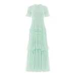 Needle & Thread Valentine Ruffle Gown in Soft Mint - Dresses - British Luxury Evening Wear at Coveti