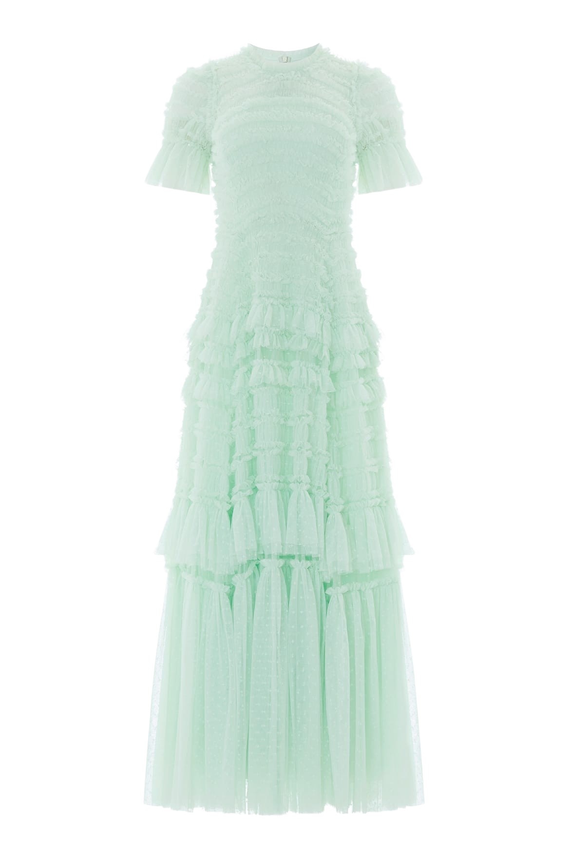 Needle & Thread Valentine Ruffle Gown in Soft Mint - Dresses - British Luxury Evening Wear at Coveti