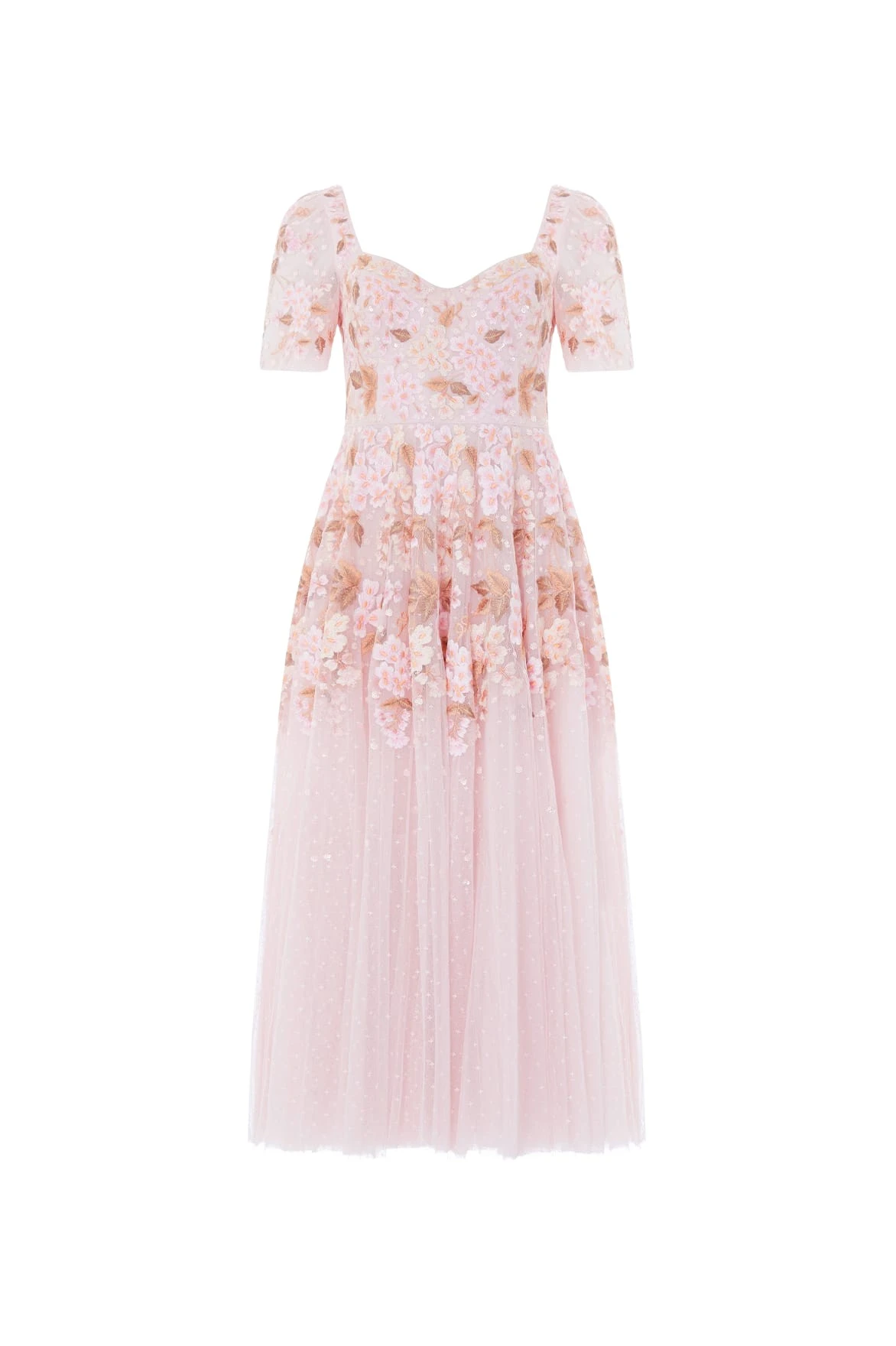 Needle-Thread-Wisteria-Dot-Short-Sleeve-Ballerina-Dress-in-Shell-Pink-Coveti59192_nobg Needle & Thread Wisteria Dot Short Sleeve Ballerina Dress in Shell Pink - Dresses - British Luxury Evening Wear at Coveti