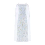 Needle & Thread Wisteria Sequin Ankle Gown in Swan White/Blue - Dresses - British Luxury Evening Wear at Coveti