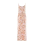 Needle & Thread Wisteria Shimmer Georgette Ankle Gown in Pale Gold/Pink - Dresses - British Luxury Evening Wear at Coveti