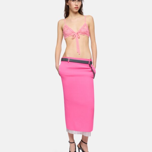 Neon pink midi skirt