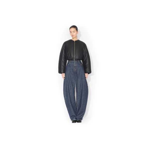 Alaia Nylon Pleated Bomber Jacket, view 2