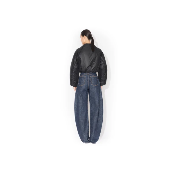 Alaia Nylon Pleated Bomber Jacket, view 3