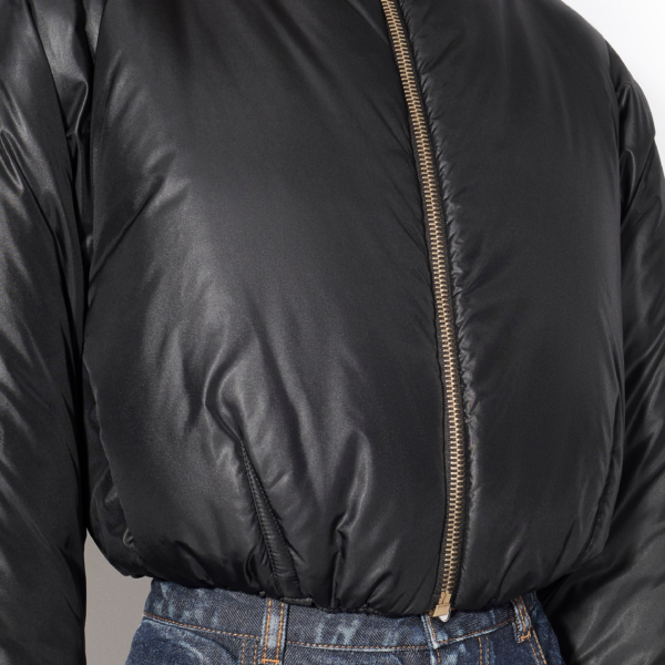 Alaïa Nylon Pleated Bomber - ALAÏA Jackets - Laser Cut Luxury - Shop at Coveti