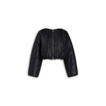 Alaïa Nylon Pleated Bomber - ALAÏA Jackets - Laser Cut Luxury - Shop at Coveti