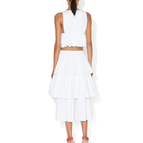 Alaïa Openwork Cotton Ruffle Skirt - ALAÏA Skirts - Laser Cut Luxury - Shop at Coveti