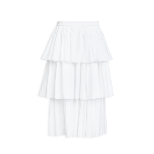 Alaïa Openwork Cotton Ruffle Skirt - ALAÏA Skirts - Laser Cut Luxury - Shop at Coveti
