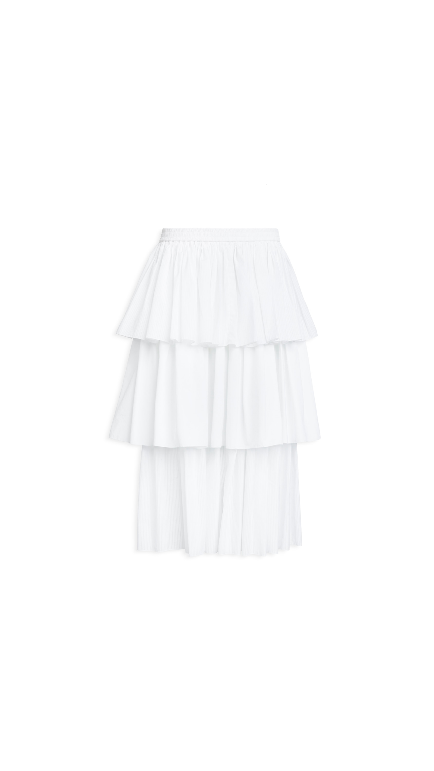 Openwork Cotton Ruffle Skirt