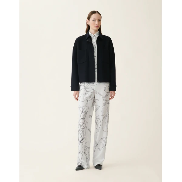 Fabiana Filippi Silk Twill Trousers in White, view 2