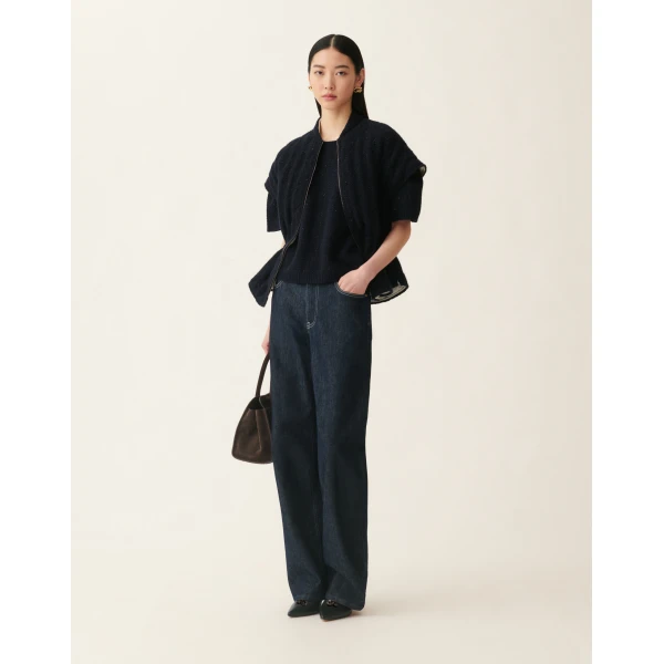 Fabiana Filippi Straight Leg Denim Trousers in Softened Blue, view 2