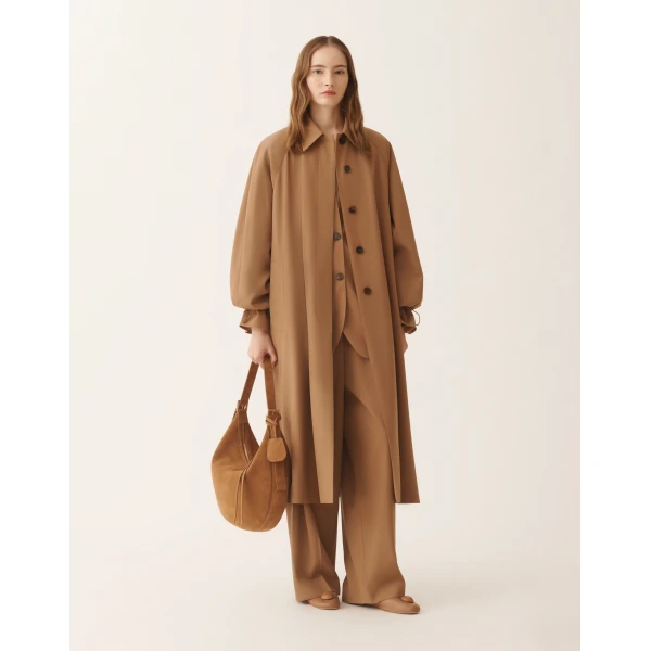 Fabiana Filippi Fluid Techno Tailoring Pants in Wicker, view 2