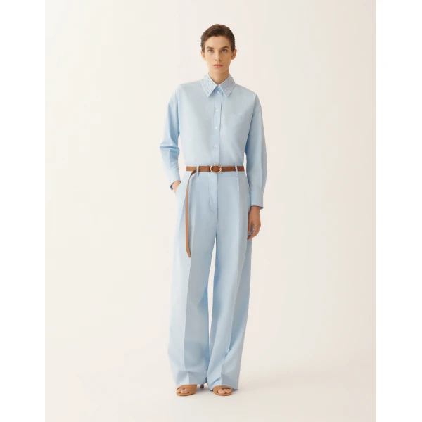 Fabiana Filippi Sky Blue Poplin Pants, view 2