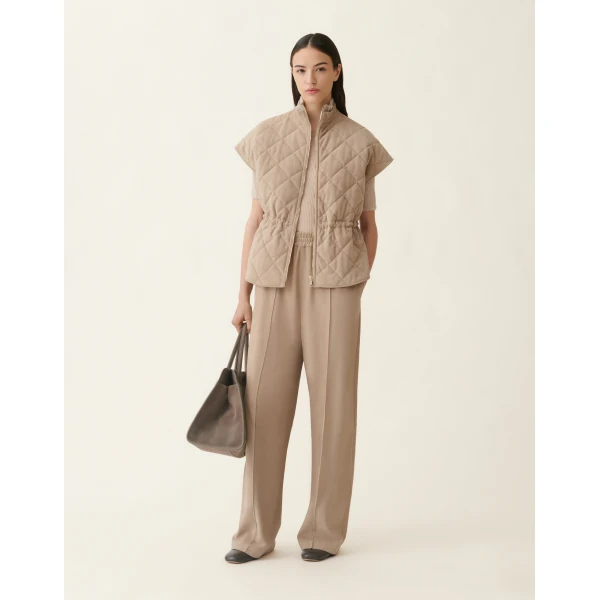 Fabiana Filippi Suede Cape with Quilting in Cachà, view 2