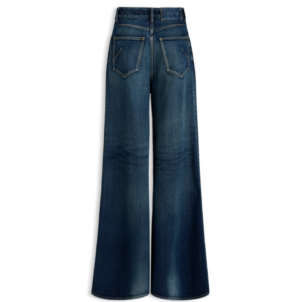 Alaïa Palazzo Denim Jeans - ALAÏA Pants - Laser Cut Luxury - Shop at Coveti
