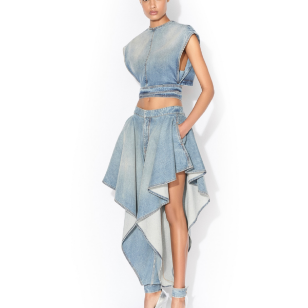 Alaïa Panelled Faded Jeans - ALAÏA Pants - Laser Cut Luxury - Shop at Coveti